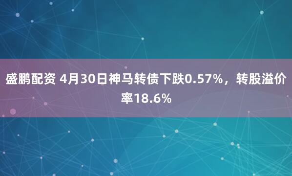 盛鹏配资 4月30日神马转债下跌0.57%，转股溢价率18.6%