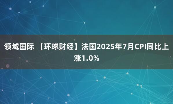 领域国际 【环球财经】法国2025年7月CPI同比上涨1.0%